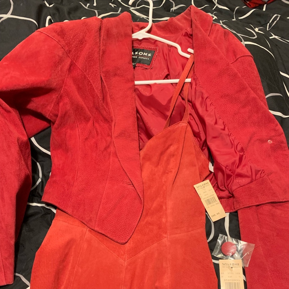 Red Hot Leather dress with blazer!